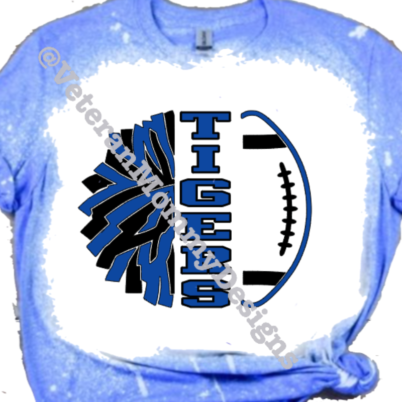 Tiger Cheer/ Football bleached t-shirt Main Image