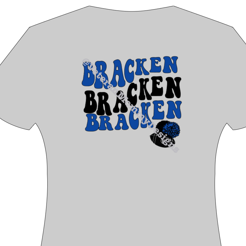 Bracken Wave Words Grey T-Shirt Main Image