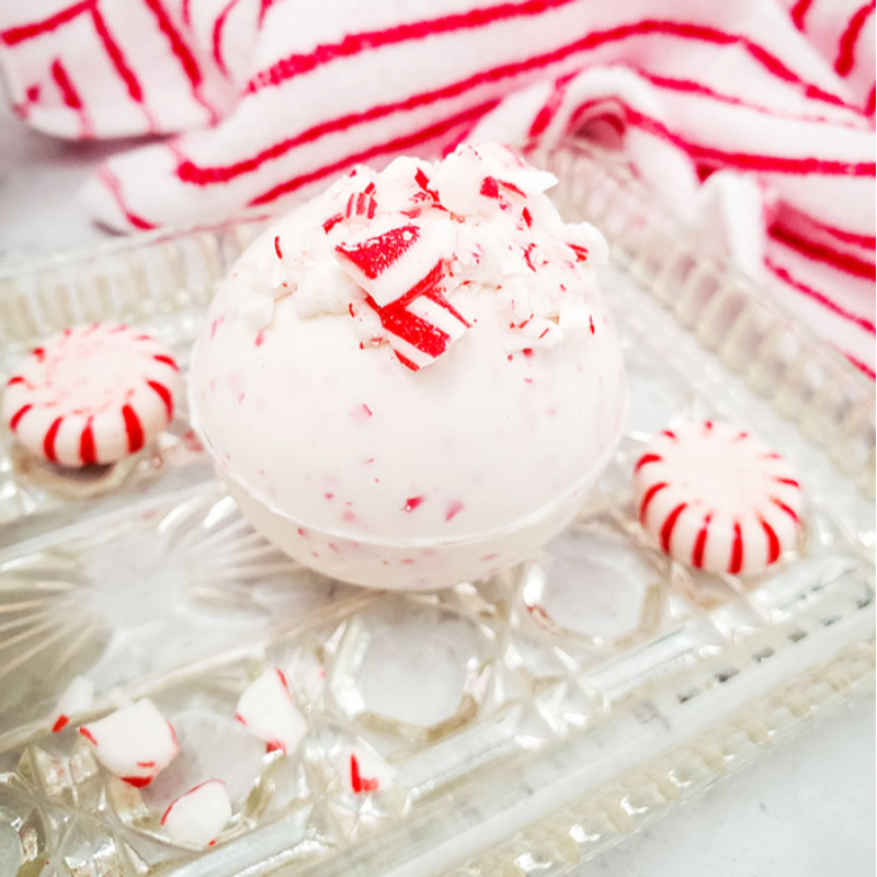 White Chocolate Peppermint Cocoa Bombs Main Image