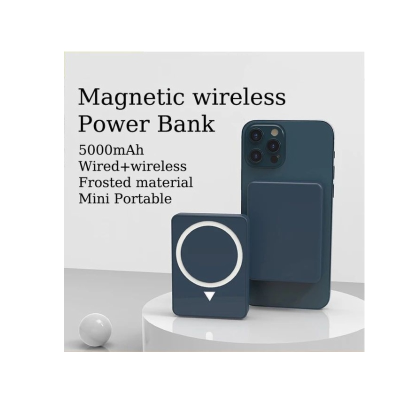 Wireless Magnetic 5000mah Iphone Power Bank (wireless And Wire Both Options)