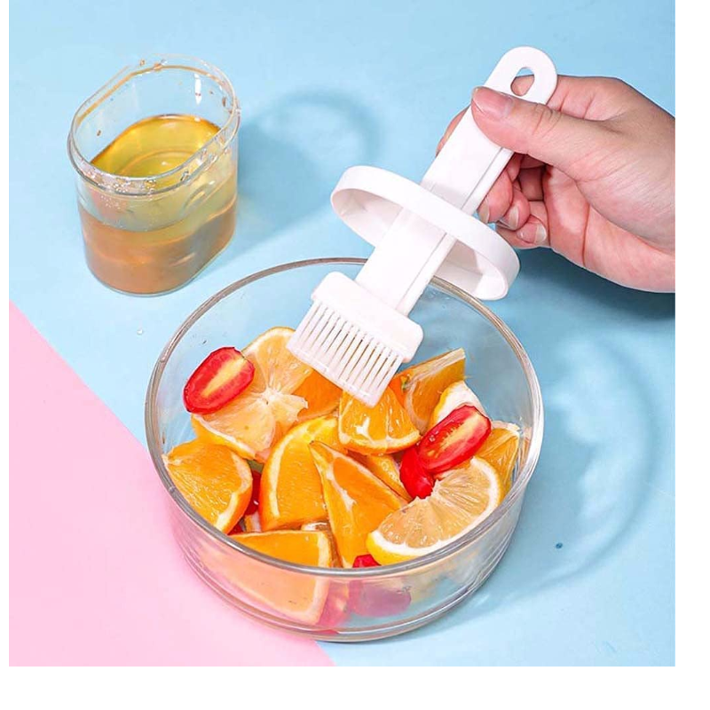 Plastic Oil Bottle Seasoning Dispenser With Silicone Rubber Bristle Brush - Thumbnail (Preview) 3