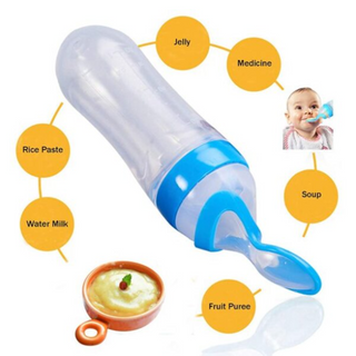Silicone Baby Spoon Feeder Bottle Feeding (random Color) Image