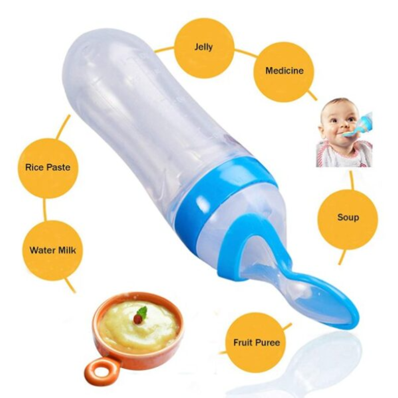 Silicone Baby Spoon Feeder Bottle Feeding (random Color) Large Image