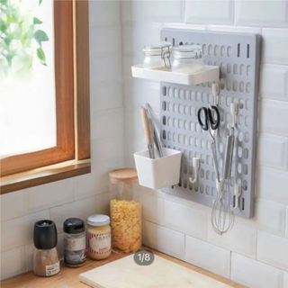 Kitchen Organiser Package Includes One Small Tray One Small Box And Hanging Hooks (random Color) - Thumbnail 1