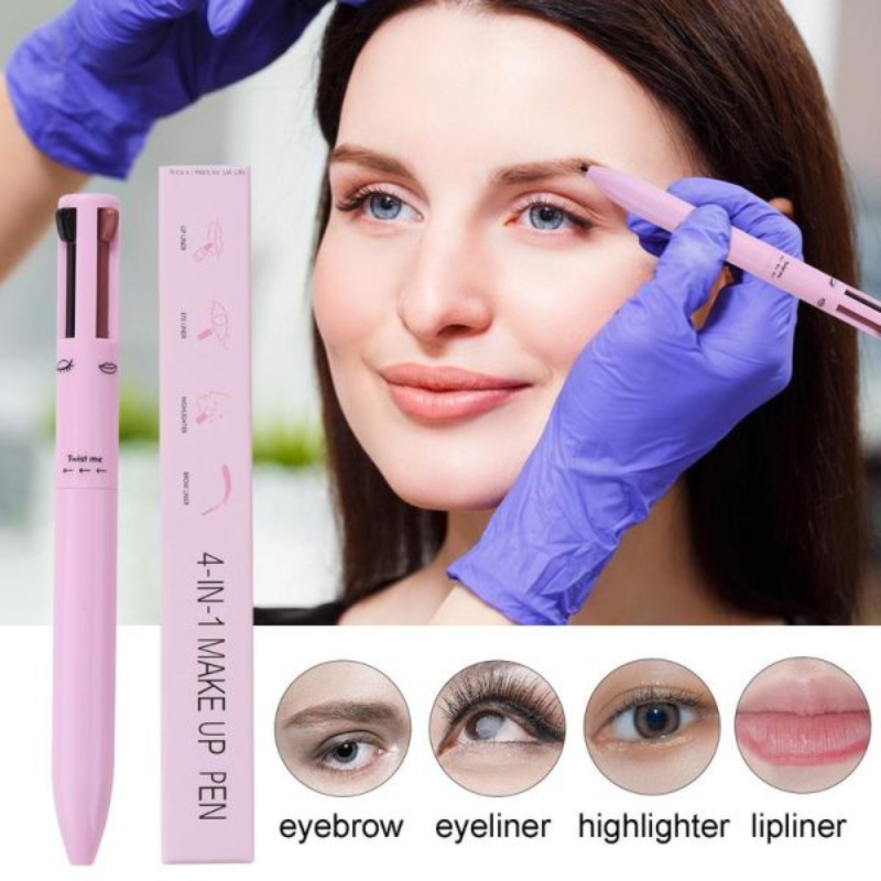 Multi-effect 4 In 1 Eyeliner Eyebrow Pencil Contour Pen Long Lasting