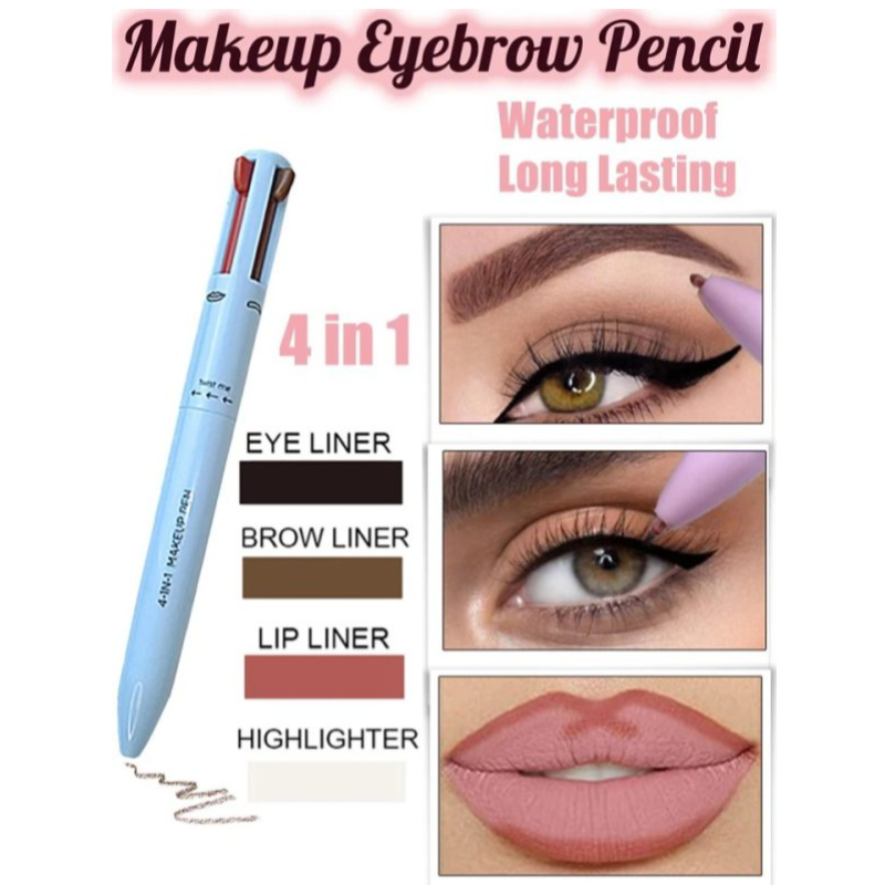 Multi-effect 4 In 1 Eyeliner Eyebrow Pencil Contour Pen Long Lasting