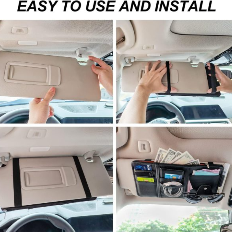 Car Sun Visor Organizer Sunglass Holder
