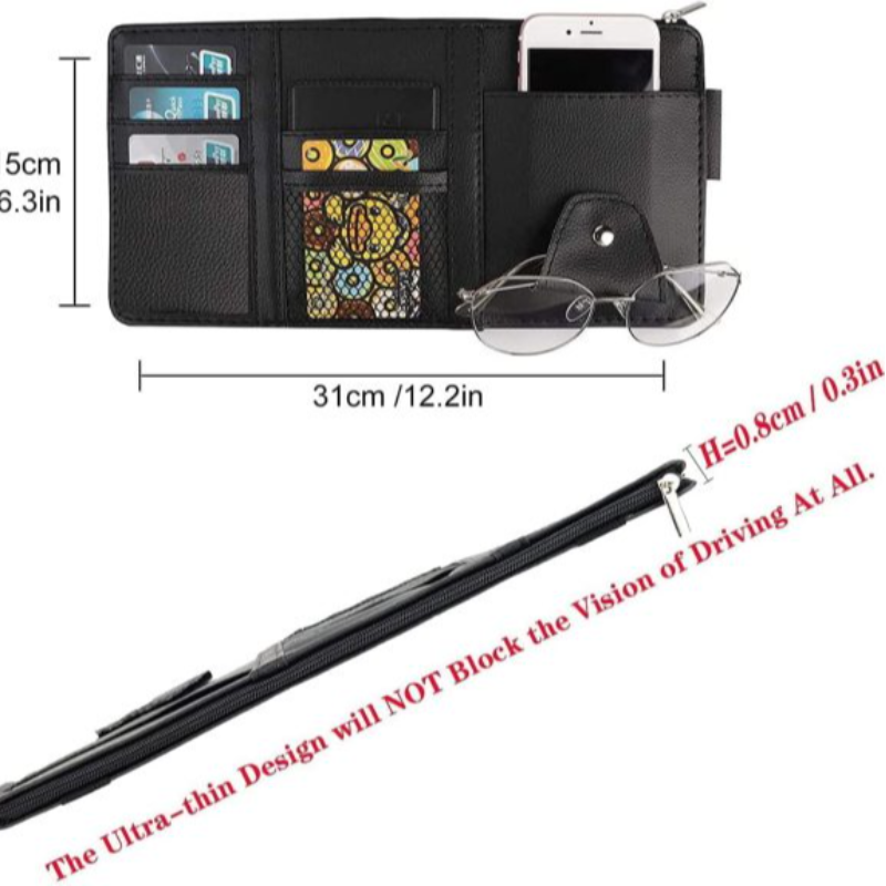 Car Sun Visor Organizer Sunglass Holder