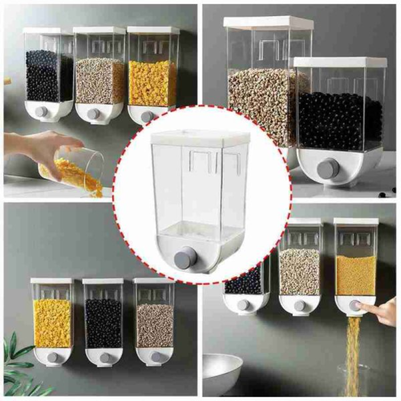 1.5kg 1500ml Self Adhesive Cereal Dispenser Wall Mounted Box - Thumbnail (Preview) 3