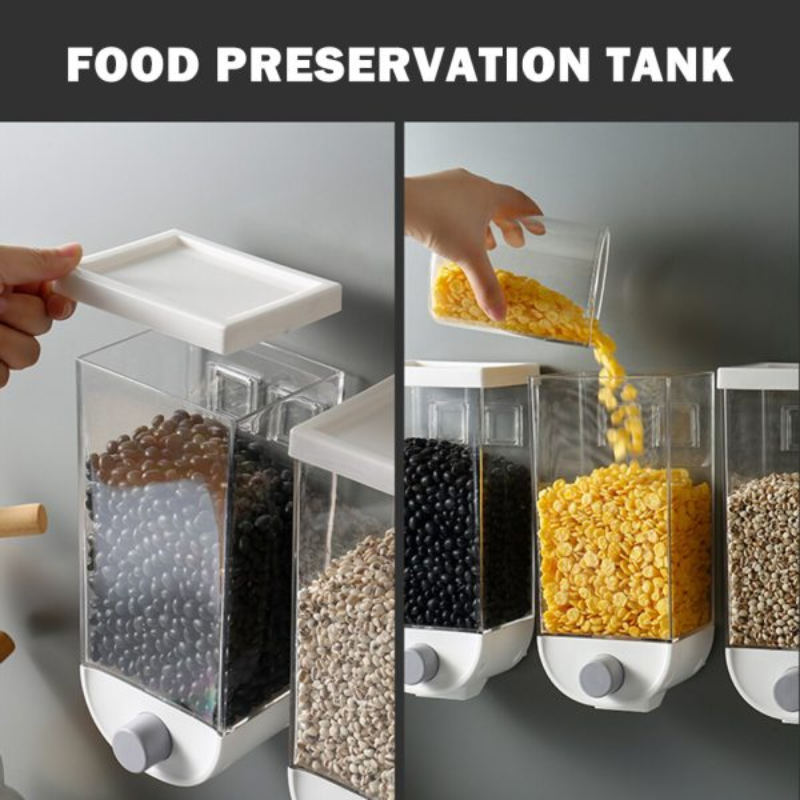 1.5kg 1500ml Self Adhesive Cereal Dispenser Wall Mounted Box - Thumbnail (Preview) 2