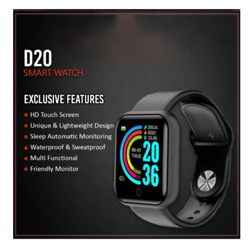 D20 Ultra Smart Watch – Notify Watch ( Random Color ) Large Image