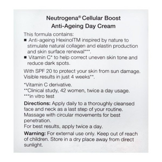 Neutrogena Cellular Boost Anti-ageing Day Cream Spf-20 (50ml) - Thumbnail 2