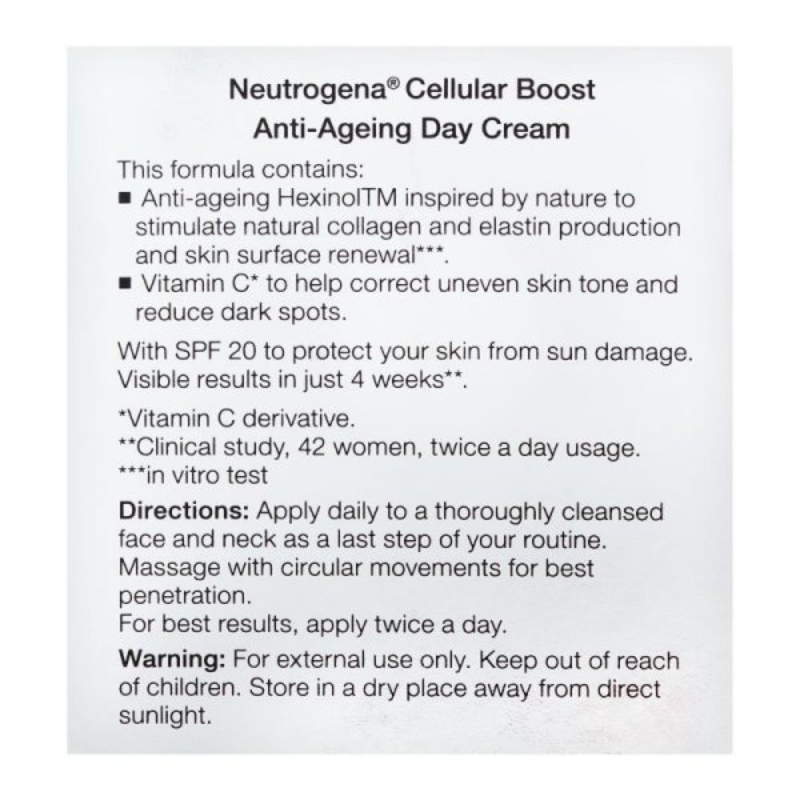 Neutrogena Cellular Boost Anti-ageing Day Cream Spf-20 (50ml) - Thumbnail (Preview) 2