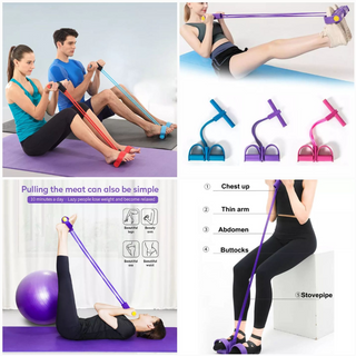 Foot Pedal Resistance Band Elastic Sit-up - Thumbnail 2