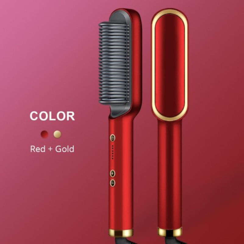 Hair Straightener Ceramic Heated Hair Brush - Thumbnail (Preview) 2