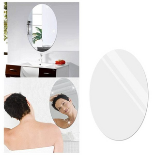 Oval Acrylic Mirror Wall Stickers Hd Acrylic Waterproof - Thumbnail 3