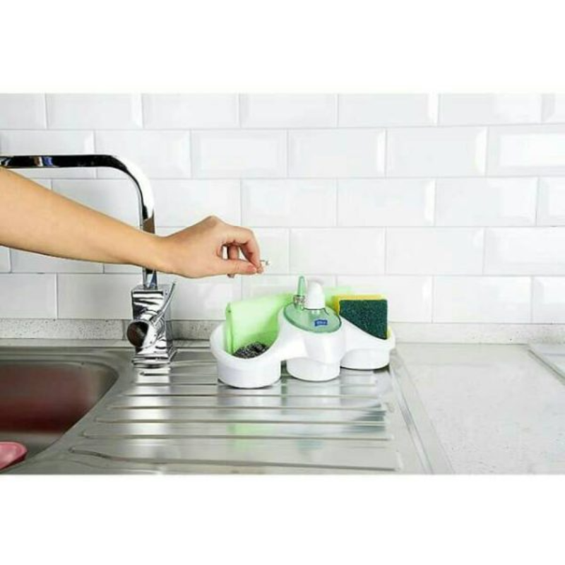 3 In 1 Soap Dispenser And Sponge Holder - Thumbnail (Preview) 3