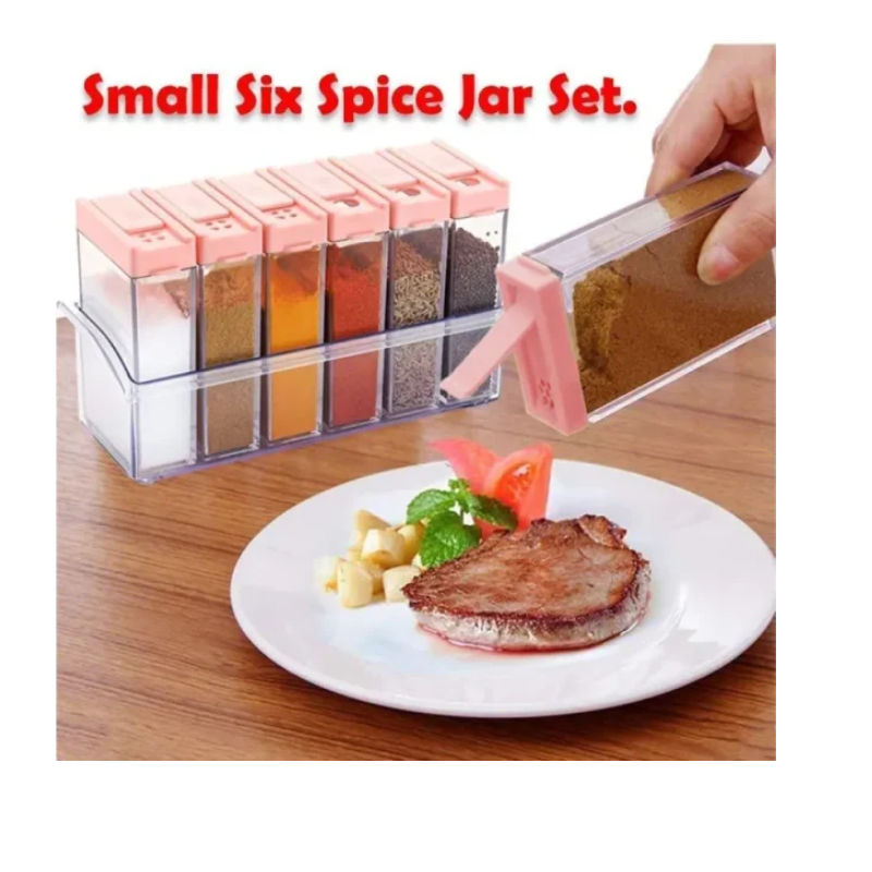 Spice Jars Dispenser Masala Rack E- Multicolour Set Of 6 - Thumbnail (Preview) 2