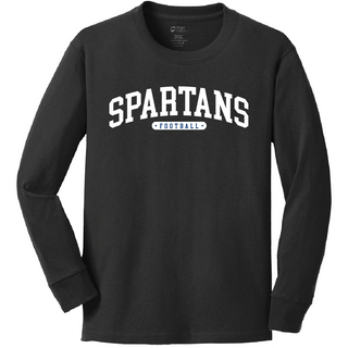 PC54YLS YOUTH Long Sleeve - Black - Spartans Football