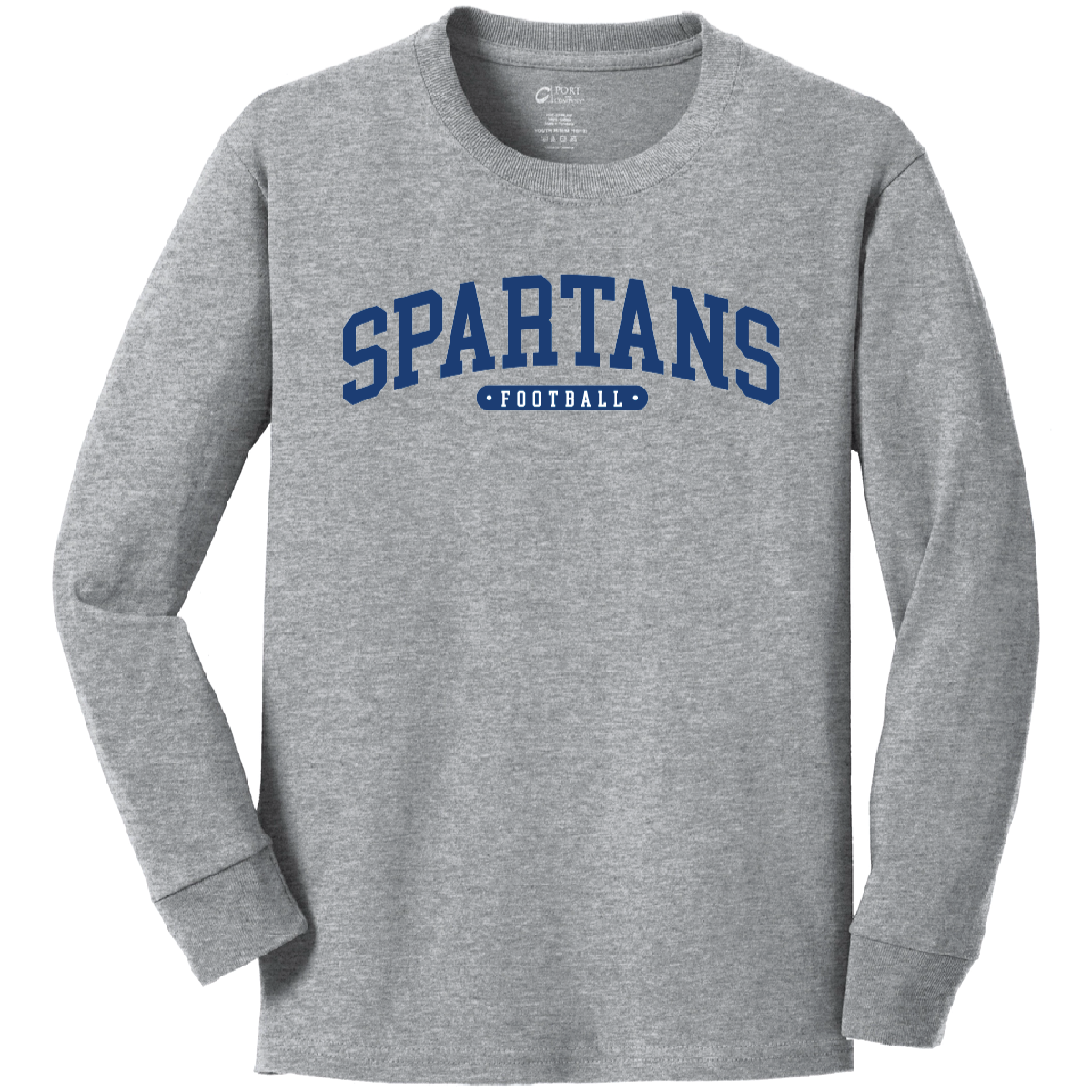 PC54YLS YOUTH Long Sleeve - Athletic Heather - Spartans Football Main Image