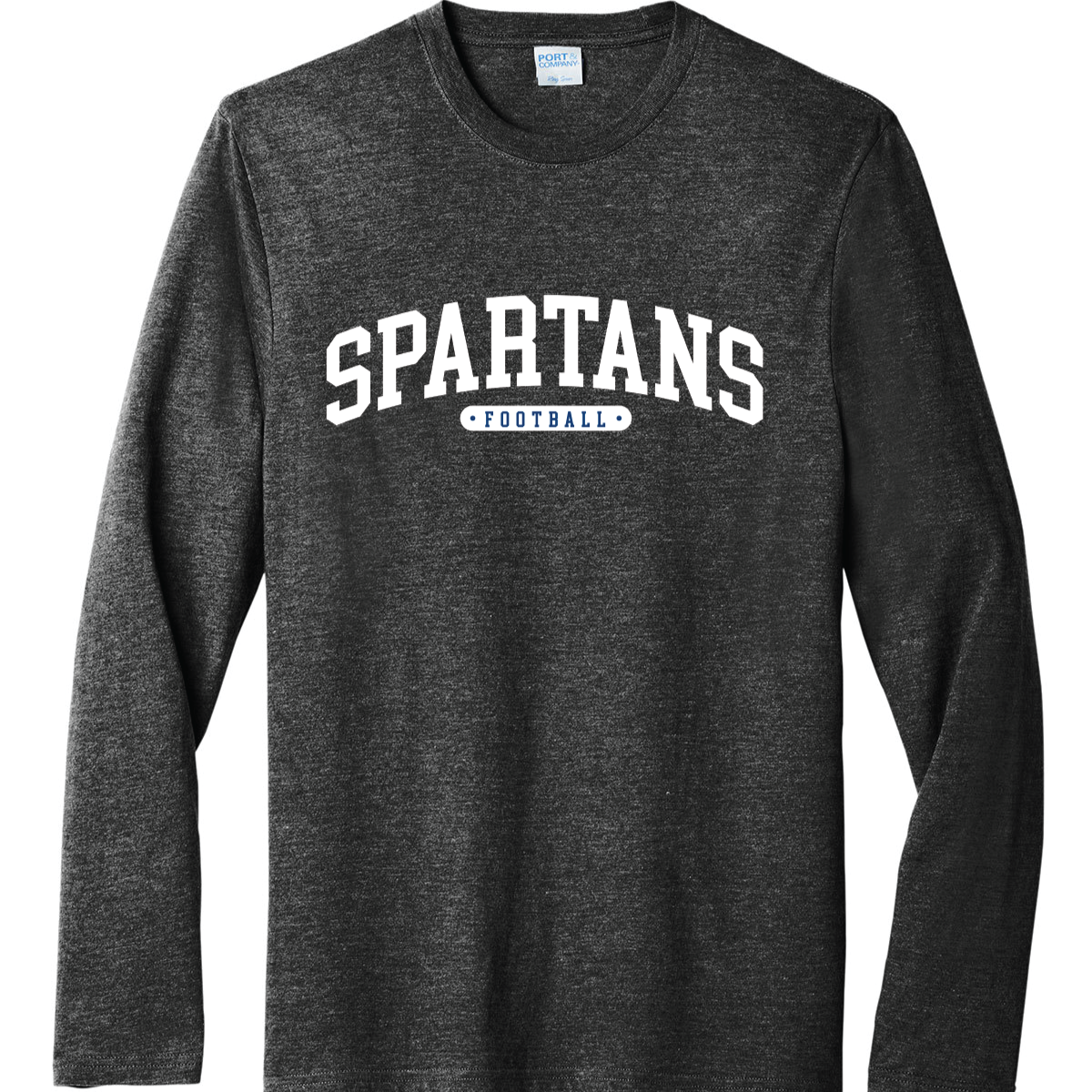 PC54LS ADULT Long Sleeve - Black Heather - Spartans Football Main Image