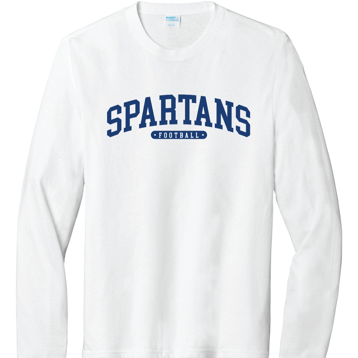 PC54LS ADULT Long Sleeve - White - Spartans Football Main Image