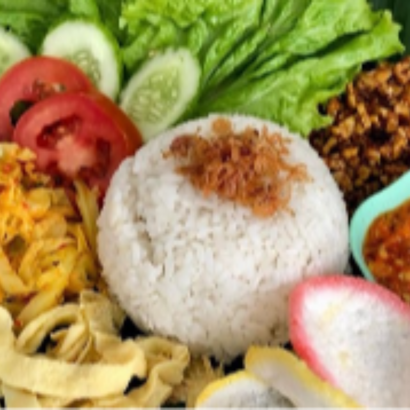 Nasi Tempe kering + telor dadar + sayur buncis/jagung  Main Image