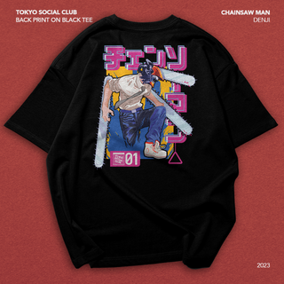 Chainsaw Man Denji on Black Tee