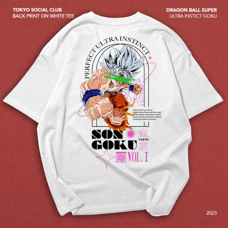 Son Goku Perfect Ultra Instinct on White Tee Main Image