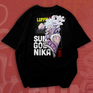 Luffy Sun God Nika on Black Tee