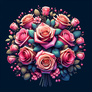 6 roses - bouquet