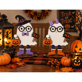 Boy and Ghoul Ghosts Trick or Treating. 8" tall