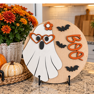 "Boo" round sign 11"