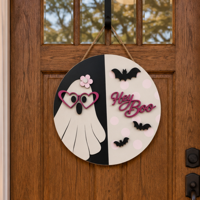 "Hey Boo" round sign 14".   