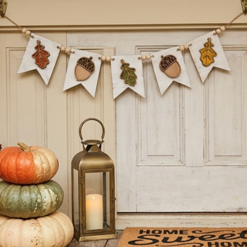 Acorn and Leaves Garland