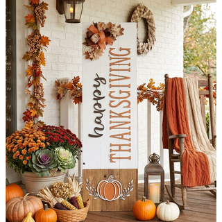 Happy Thanksgiving Tall Porch Sign