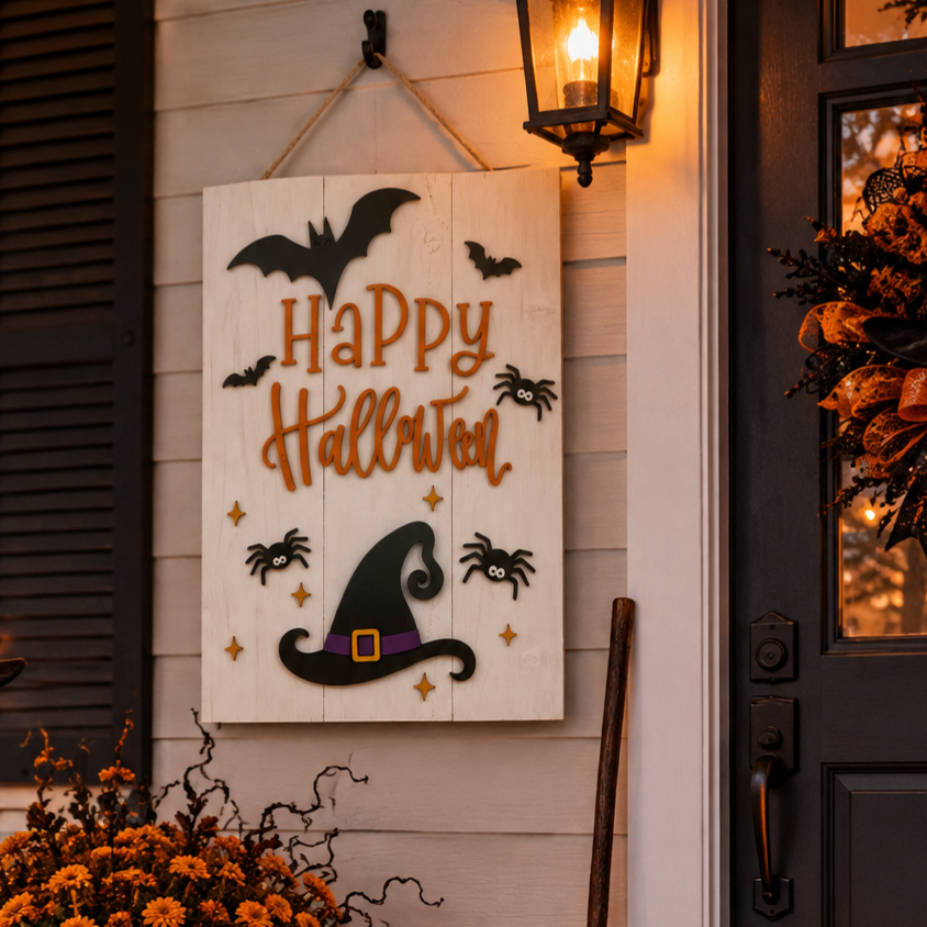 "Happy Halloween" sign 22" x 20"