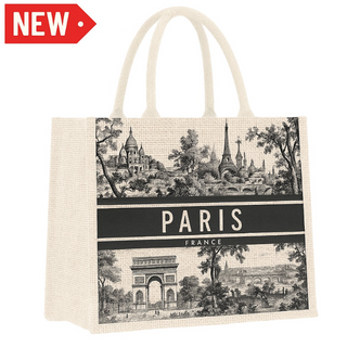 SAC048 - ECO BAG PARIS TOILE DE JOUY NOIR #9597
