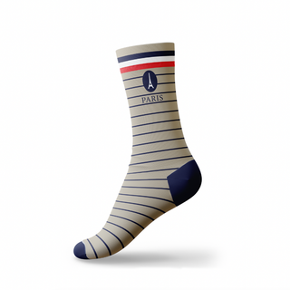 CHAUSS012 - CHAUSSETTES MARINIERE HOMME BEIGE PARIS #7630