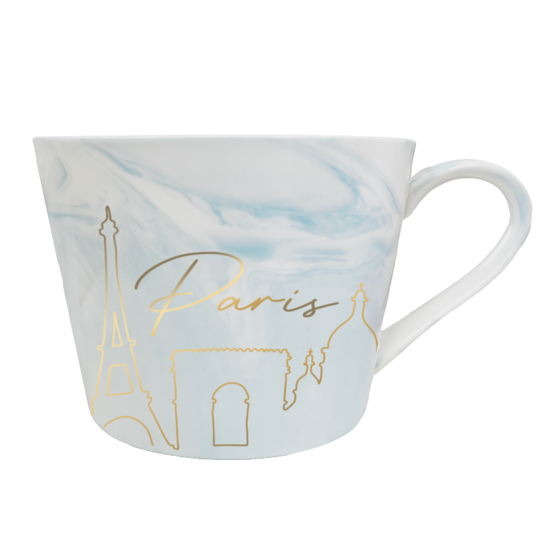 MUG130 - MUG MARBRE PARIS SKYLINE BLEU #9931