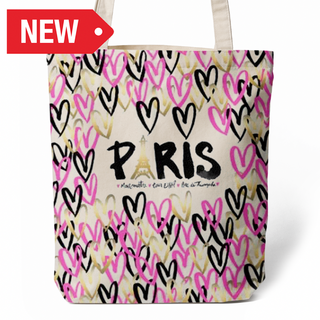 TOT029 - PARIS TOTE BAG COEURS GOLD VSN #8989