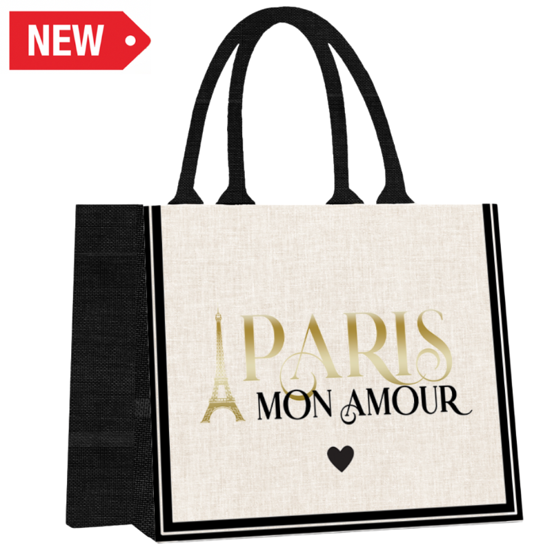 SAC044 - SAC CABAS PARIS MON AMOUR ECRU #9399