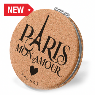 MIR018 - MIROIR ROND EN LIEGE PARIS MON AMOUR VSN #8743