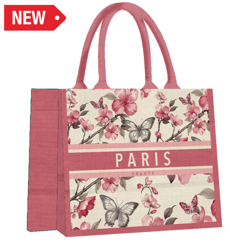 SAC031 - SAC CABAS PARIS FLEURS PAPILLONS#9245