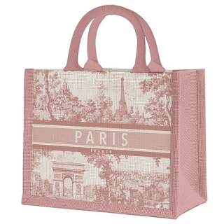 SAC055 - SAC CABAS MM PARIS TOILE DE JOUY ROSE #9375