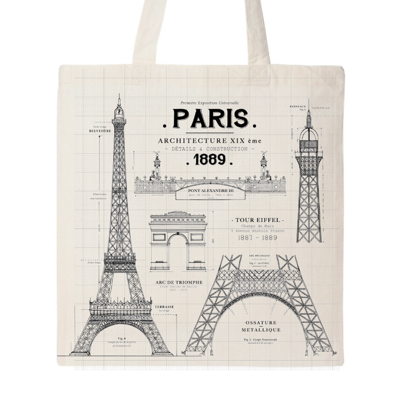 TOT011 - PARIS TOTE BAG ARCHI VSN #7098