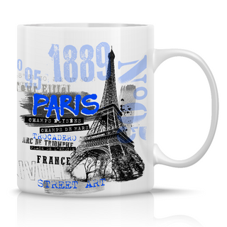 MUG121 - MUG STANDARD PARIS STREET ART BLEU #9887