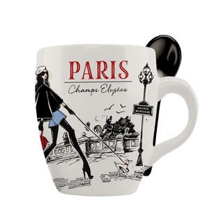 MUG085 - MINI MUG SPOON PARIS FASHION B #7500