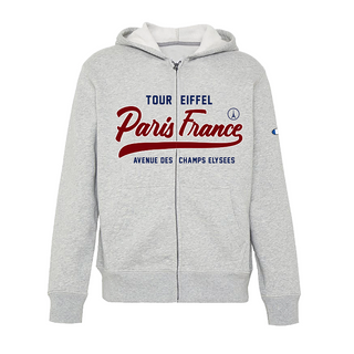 SWT027 - SWEAT ZIP PARIS SIGNATURE GRAY # 7296