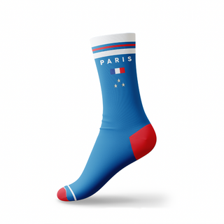 CHAUSS042 - CHAUSSETTES DRAPEAU ETOILE BLEU PARIS #7937